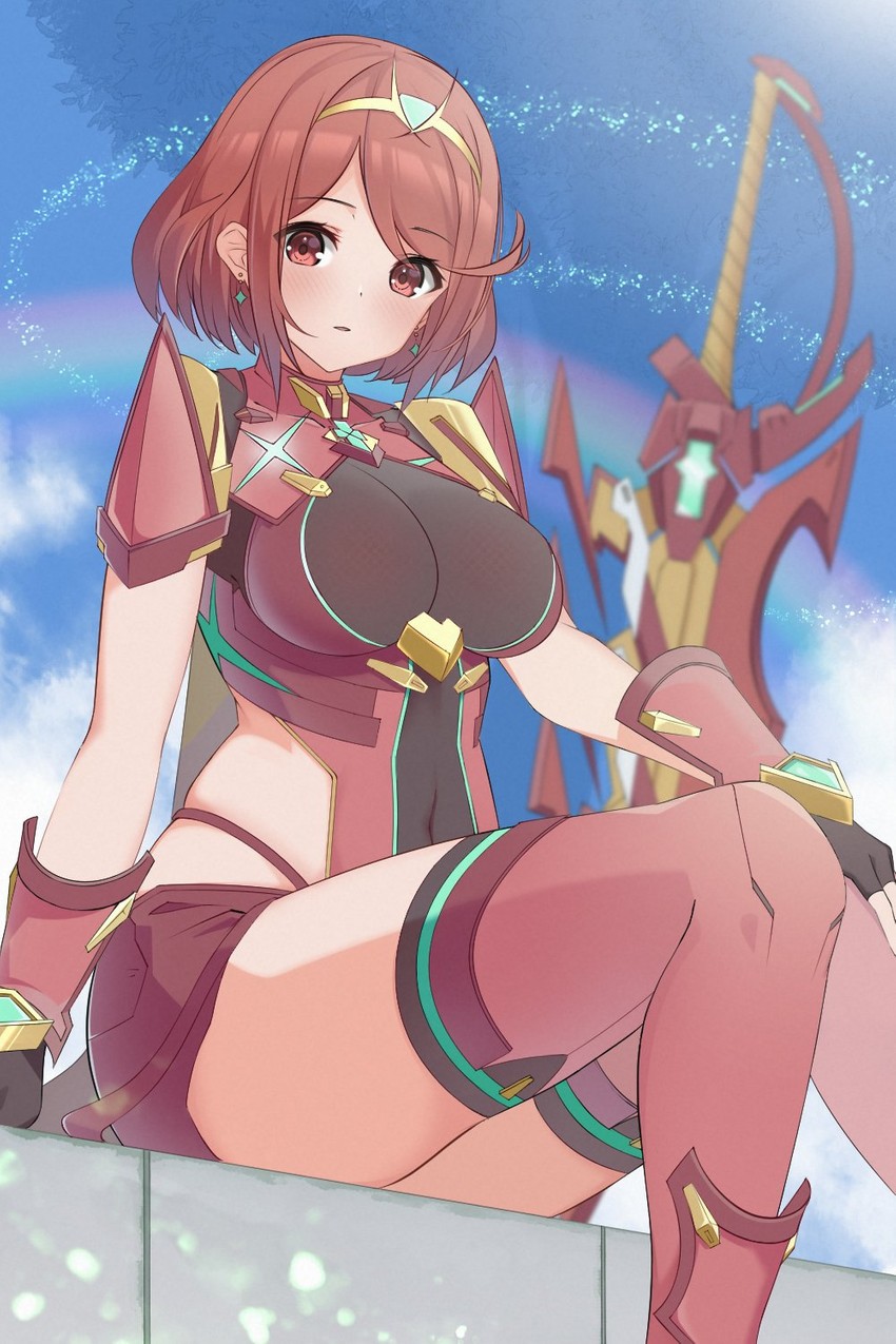pyra (xenoblade chronicles and 1 more) drawn by tsumugi_1210