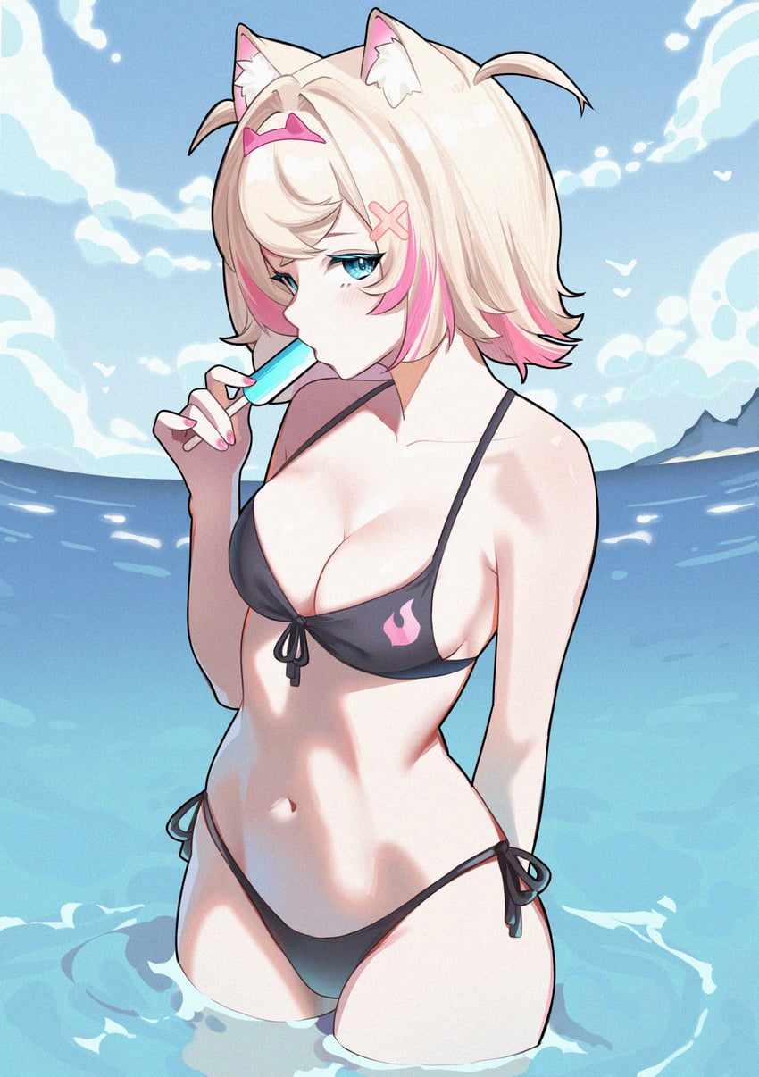 mococo abyssgard (hololive and 1 more) drawn by rainenleaf