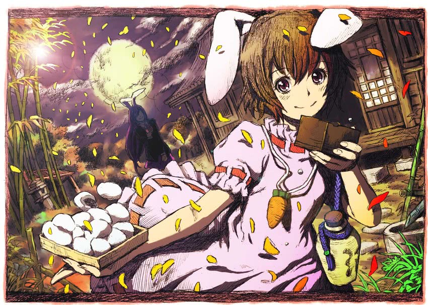 reisen udongein inaba and inaba tewi (touhou) drawn by lefthand and nobita_(makoto7060355)