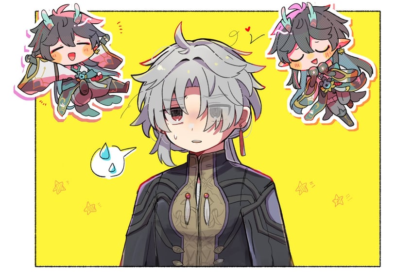 dan heng, blade, and yingxing (honkai and 1 more) drawn by hara_(nanohara)