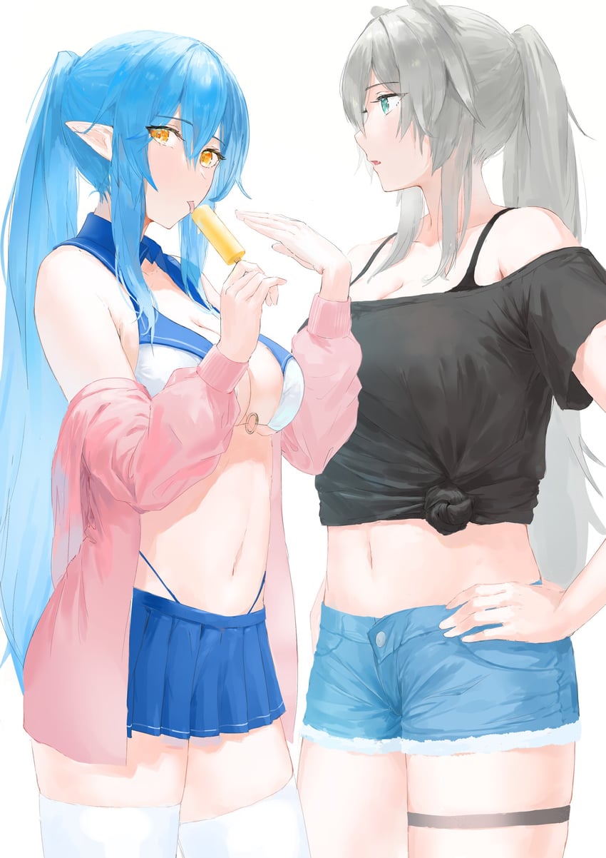 yukihana lamy and shishiro botan (hololive) drawn by tarorud