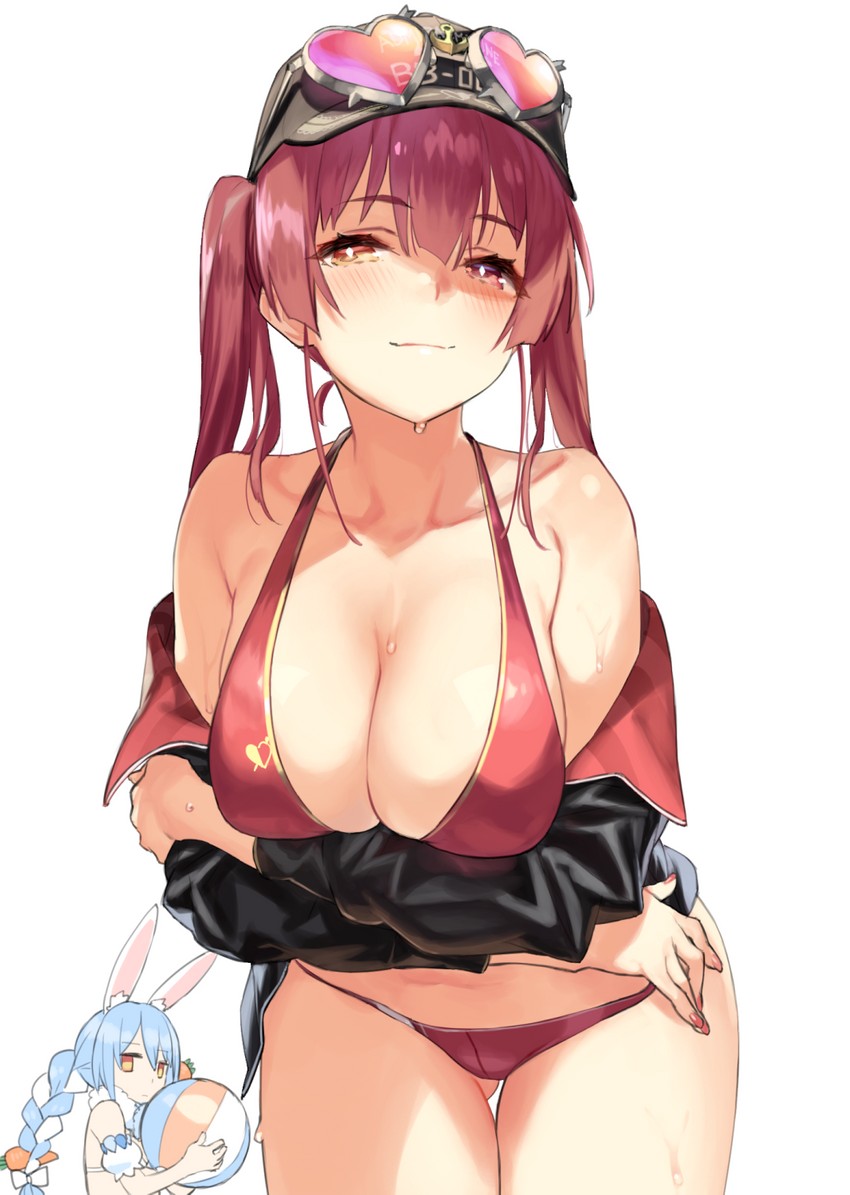 houshou marine and usada pekora (hololive) drawn by 92m