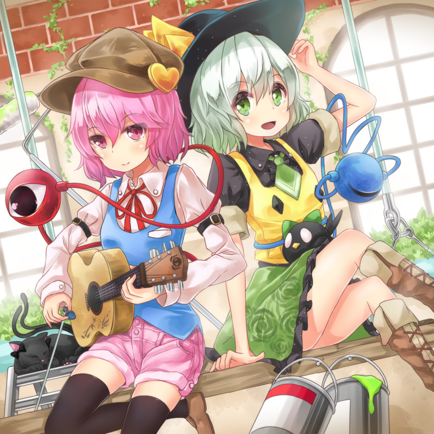 komeiji koishi, komeiji satori, kaenbyou rin, and reiuji utsuho (touhou) drawn by fuente