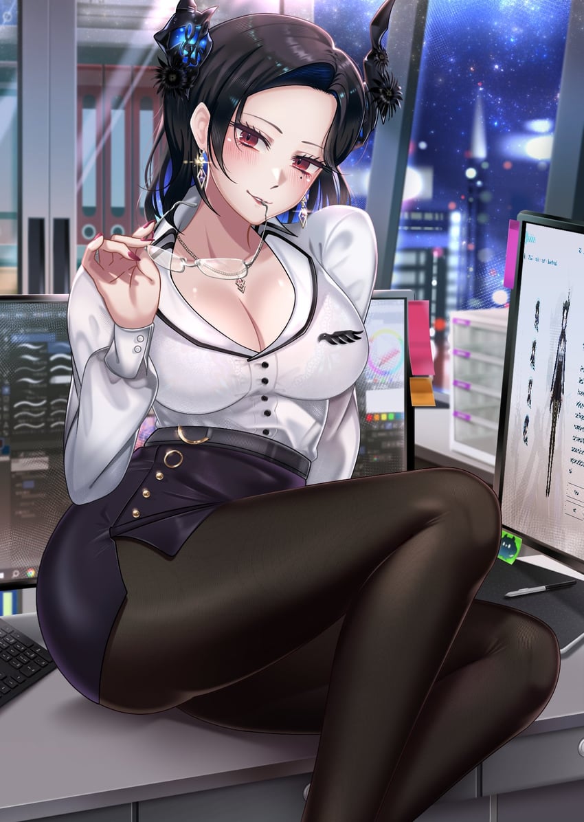 nerissa ravencroft (hololive and 1 more) drawn by liyan1112