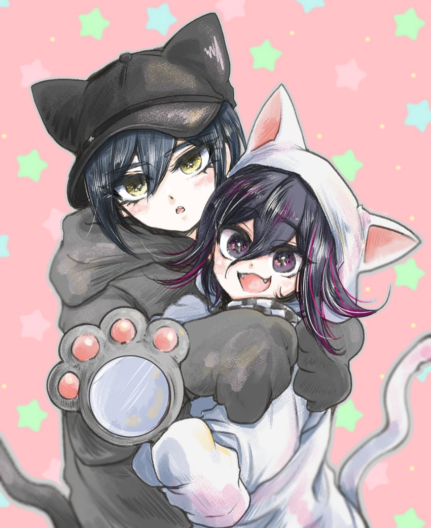 oma kokichi and saihara shuichi (danganronpa and 1 more) drawn by suzuko_(katahaba_v3)