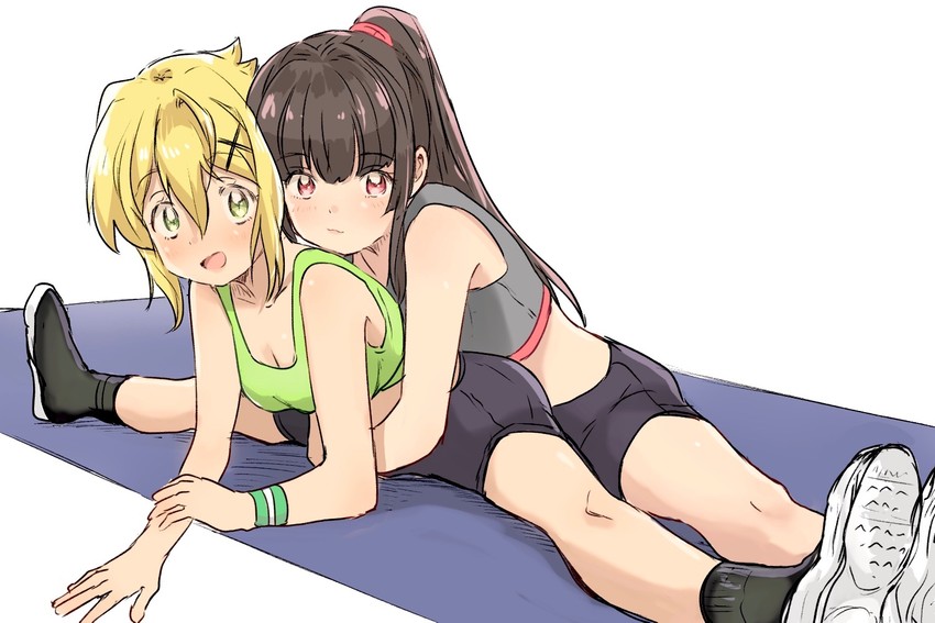 akatsuki kirika and tsukuyomi shirabe (senki zesshou symphogear) drawn by runawate56