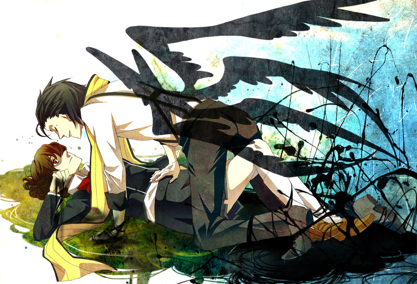 shiomi kotone and mochizuki ryouji (persona and 2 more) drawn by yumiyoshi