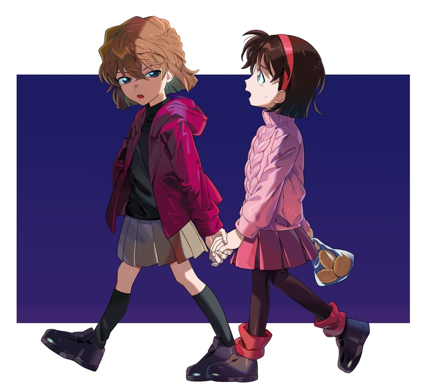 haibara ai and yoshida ayumi (meitantei conan) drawn by maka_(maka04021)