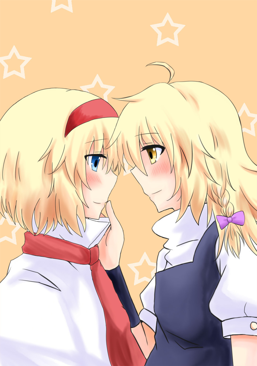 kirisame marisa and alice margatroid (touhou and 1 more) drawn by bounami