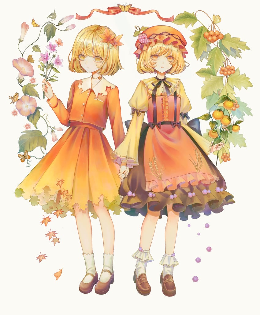 aki minoriko and aki shizuha (touhou) drawn by hourai_kiriri