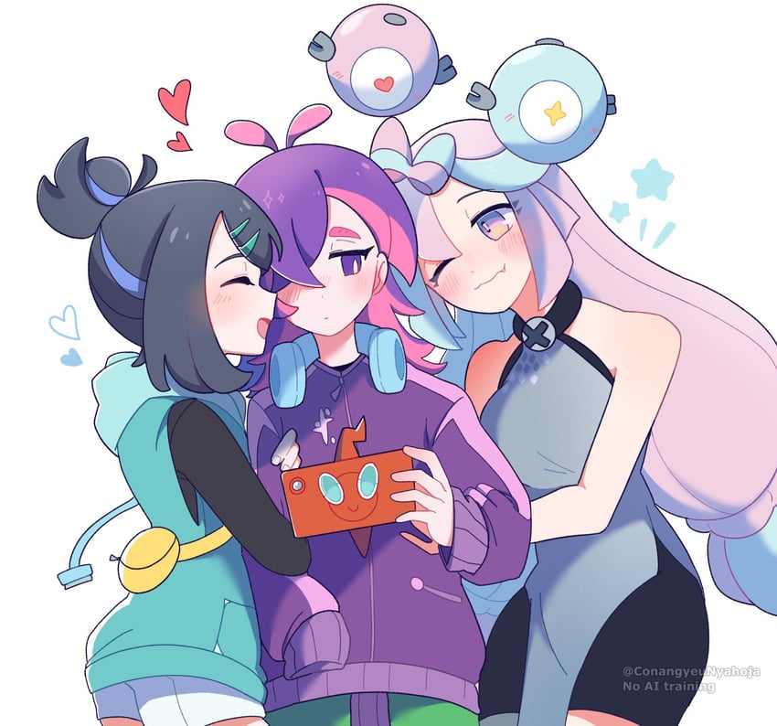 iono, rotom, rotom phone, liko, and dot (pokemon and 2 more) drawn by ni12345670