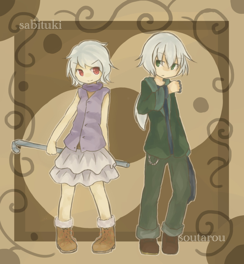 sabitsuki and soutarou (.flow and 1 more) drawn by sanagi_no_yume