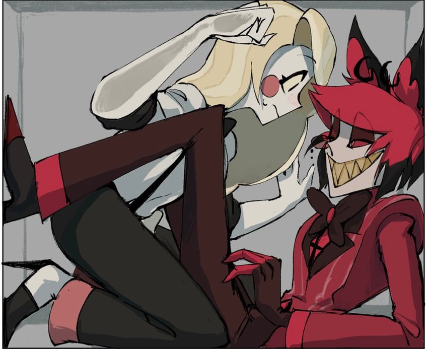 charlie morningstar and alastor (hazbin hotel) drawn by raitema