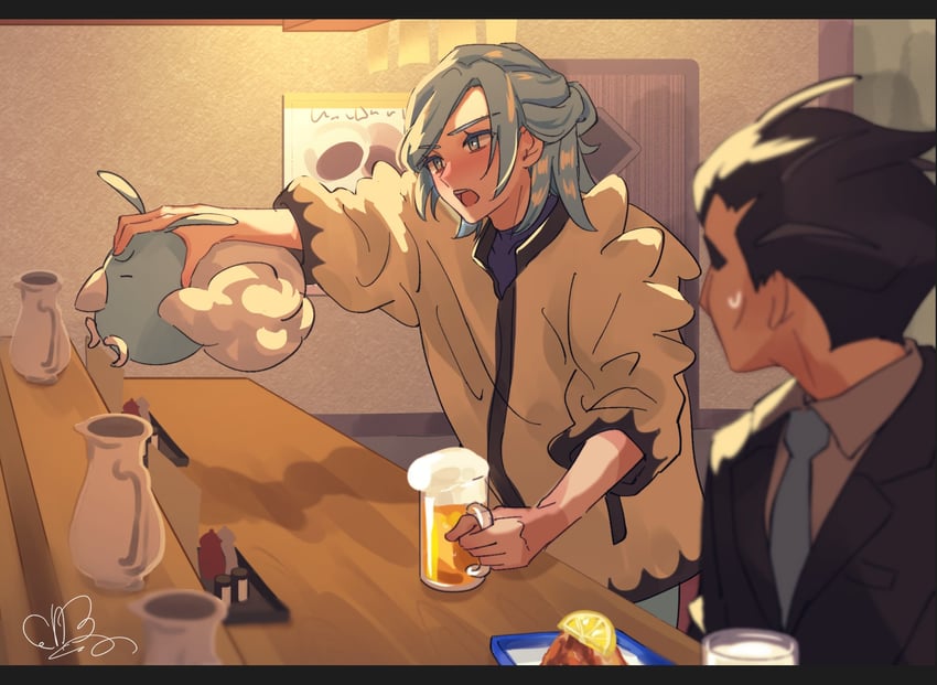 grusha, swablu, and larry (pokemon and 1 more) drawn by orrrrrrya