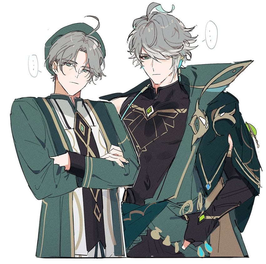 alhaitham and alhaitham's father (genshin impact) drawn by mmme0709