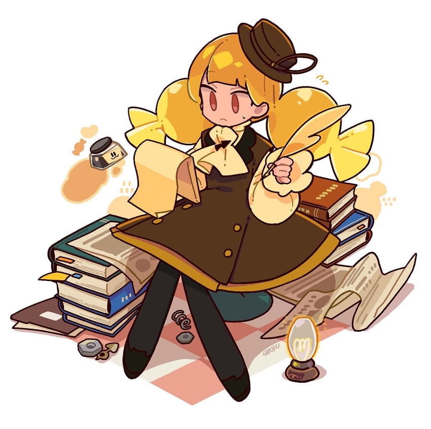 coffee candy cookie and welling inkwell (cookie run and 1 more) drawn by 48okku