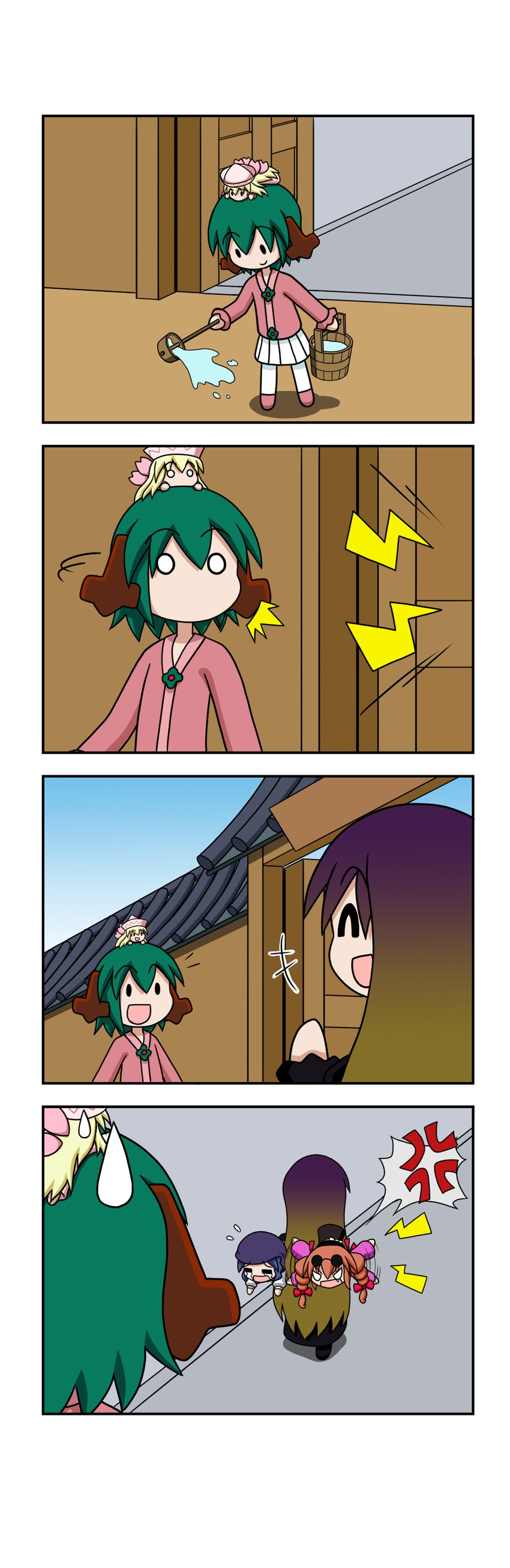 hijiri byakuren, kumoi ichirin, kasodani kyouko, lily white, and yorigami jo'on (touhou) drawn by rakugaki-biyori