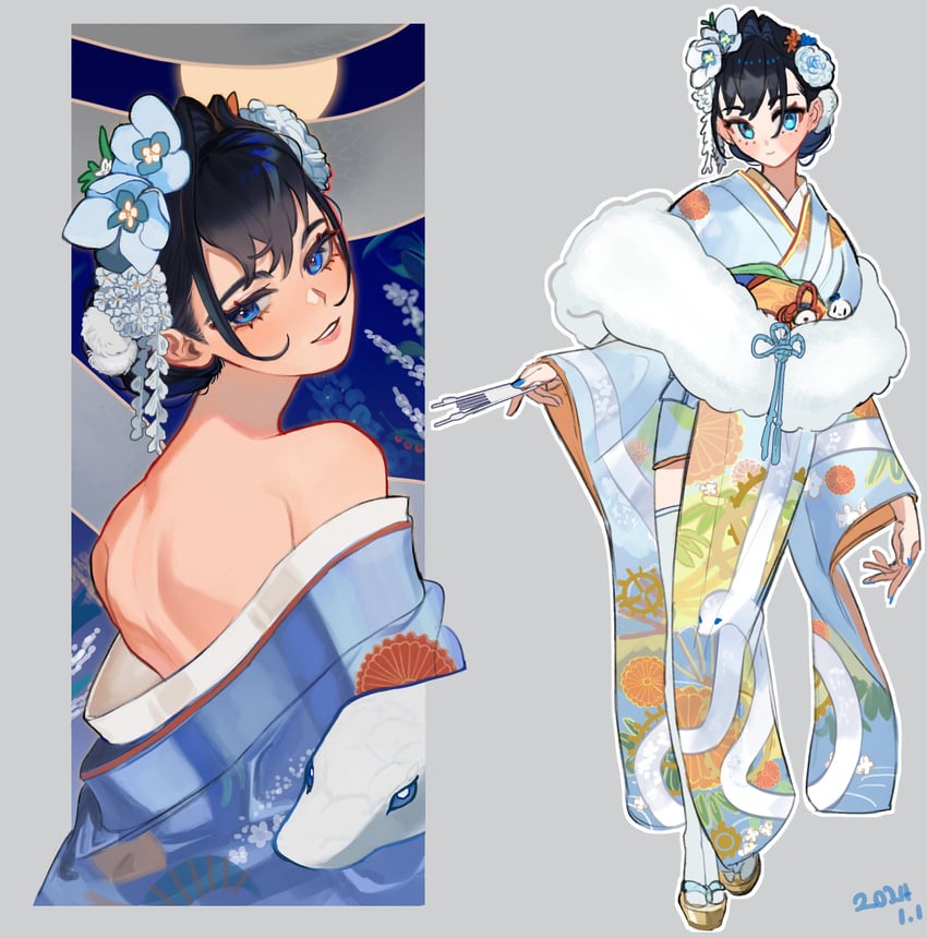 ouro kronii (hololive and 1 more) drawn by eus_ing