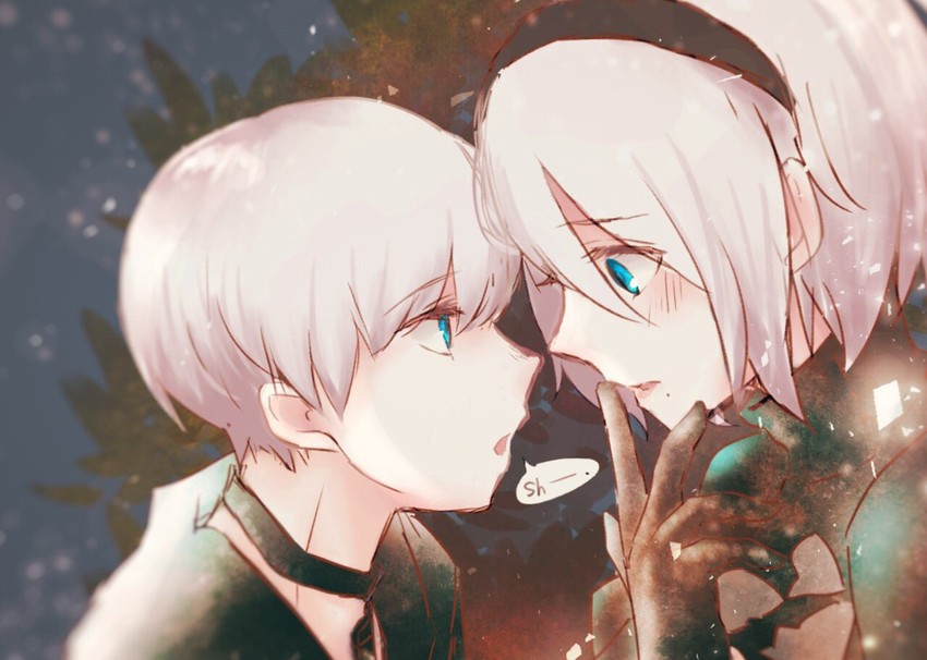 2b and 9s (nier and 1 more) drawn by melty_(corolla)