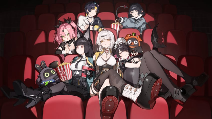 ellen joe, hoshimi miyabi, jane doe, nicole demara, asaba harumasa, and 1 more (zenless zone zero) drawn by monoco55