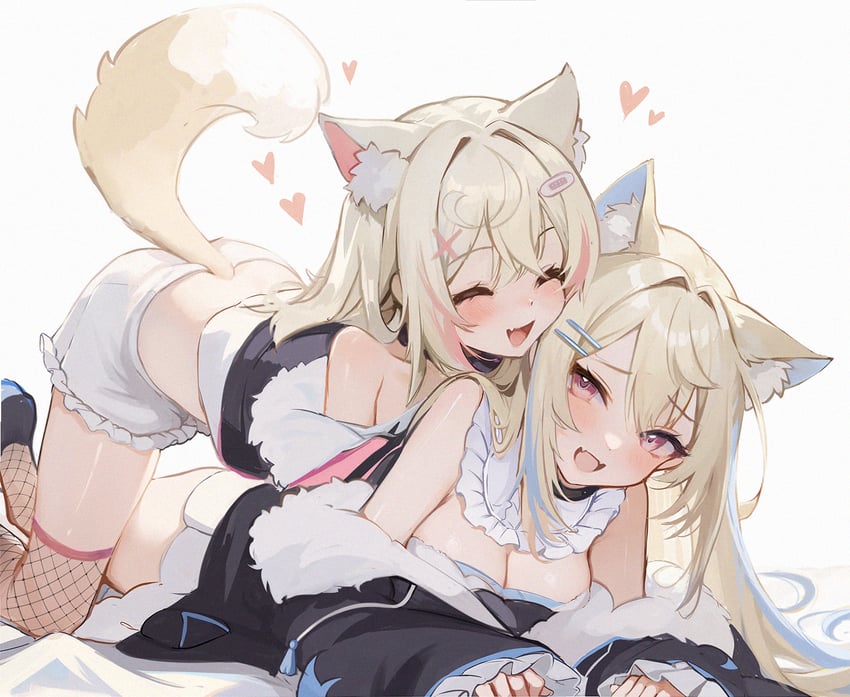fuwawa abyssgard and mococo abyssgard (hololive and 1 more) drawn by koahri