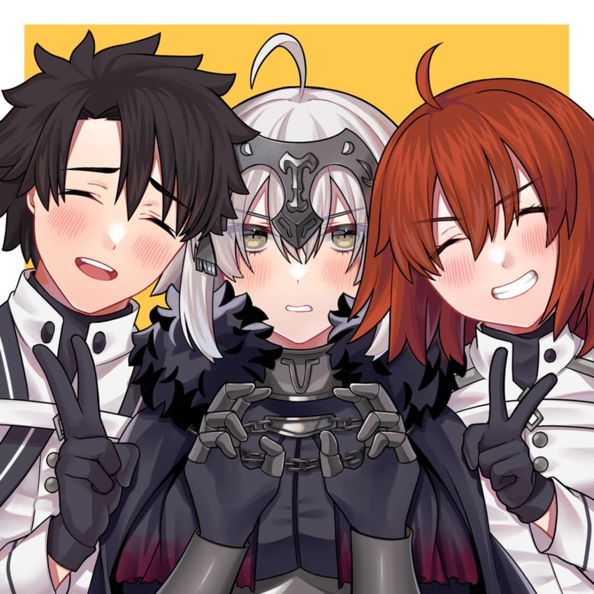 fujimaru ritsuka and jeanne d'arc alter (fate and 1 more) drawn by akio_(akio1124)