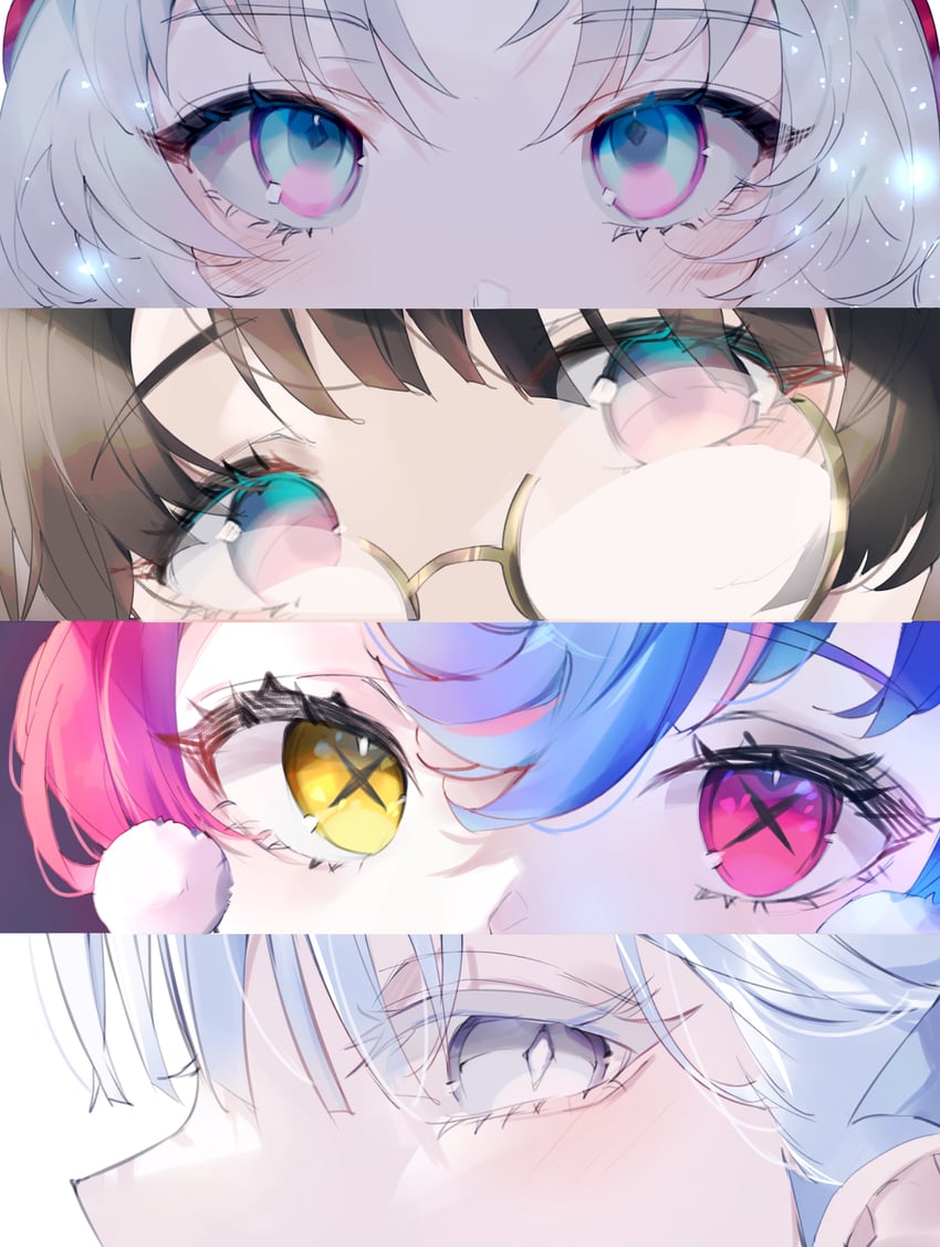 jinhsi, carlotta, roccia, and zhezhi (wuthering waves) drawn by shigureszku