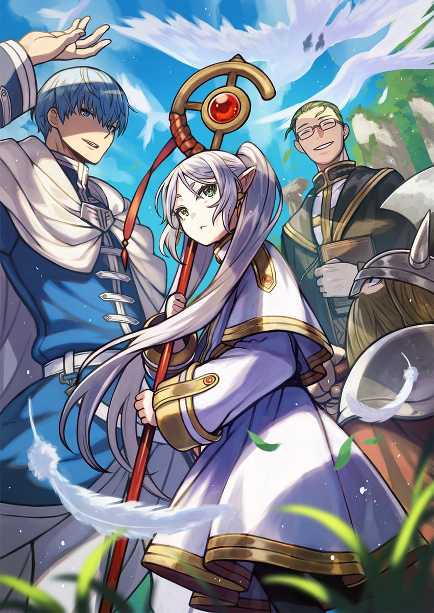 frieren, himmel, eisen, and heiter (sousou no frieren) drawn by rumie