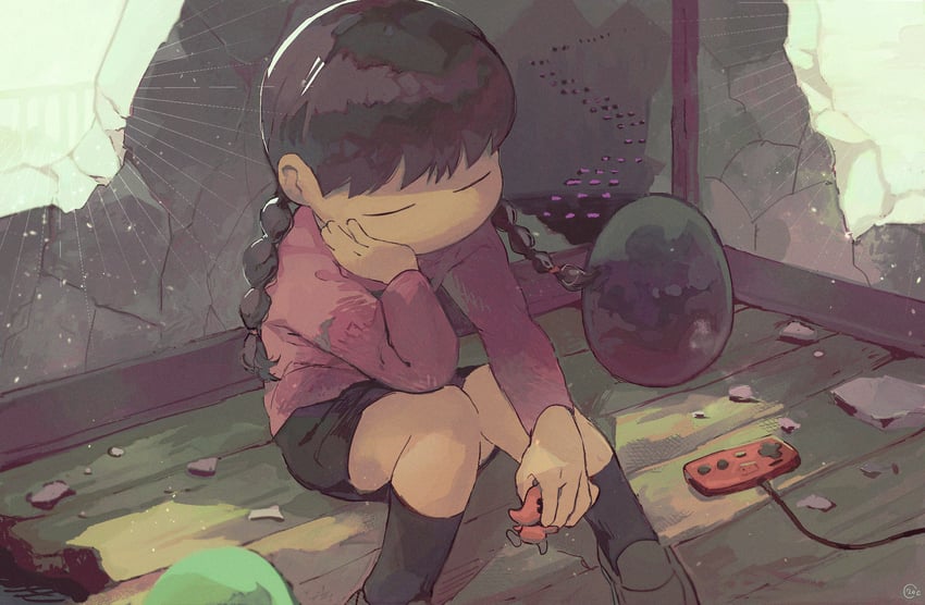 madotsuki and nasu (yume nikki) drawn by show_chiku-by