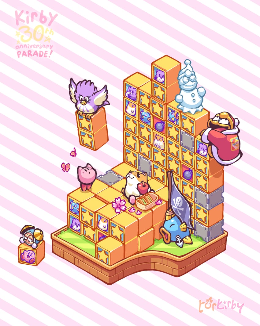 kirby, king dedede, kine, rick, coo, and 1 more (kirby and 1 more) drawn by torkirby