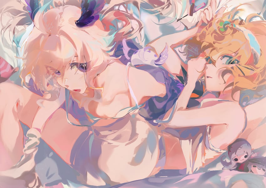 enna alouette, millie parfait, nina kosaka, reimu endou, lucie, and 1 more (nijisanji and 1 more) drawn by machi_mile00