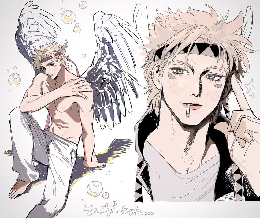 caesar anthonio zeppeli (jojo no kimyou na bouken and 1 more) drawn by miyage_no_nukegara