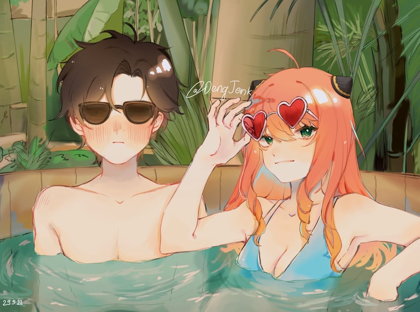 anya and damian desmond (spy x family) drawn by dengjenk