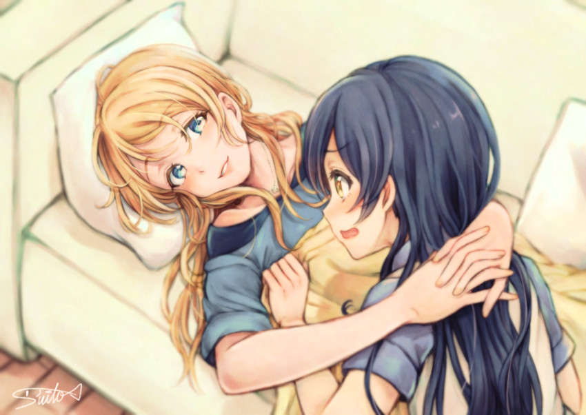 sonoda umi and ayase eli (love live! and 1 more) drawn by suito
