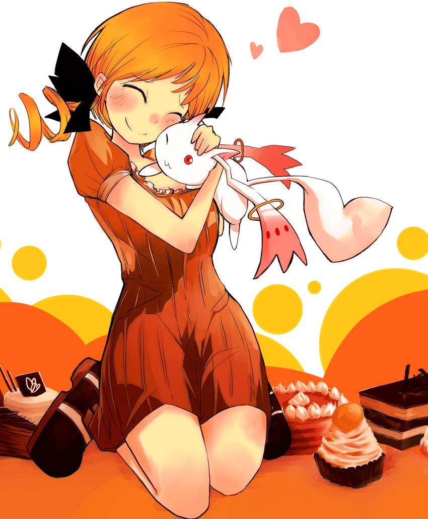 tomoe mami and kyubey (mahou shoujo madoka magica) drawn by shiotan