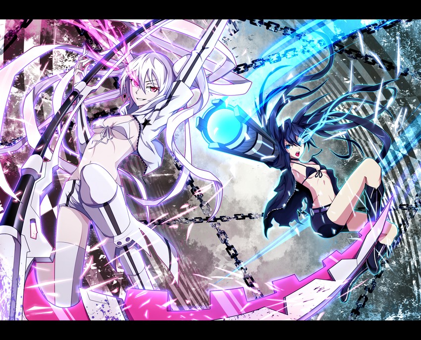 black rock shooter and white rock shooter (black rock shooter) drawn by puuzaki_puuna