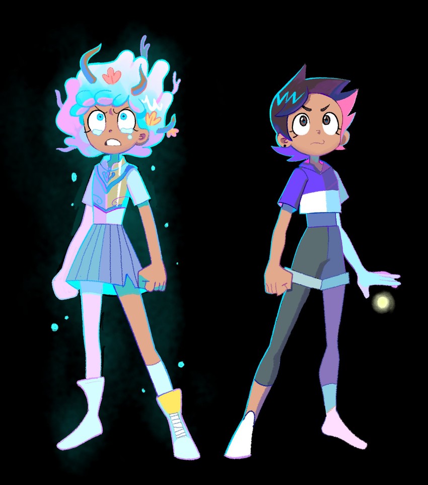 luz noceda and anne boonchuy (disney and 2 more) drawn by denaseey