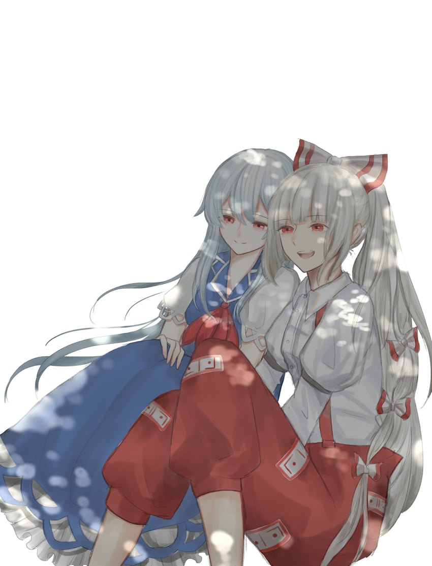 fujiwara no mokou and kamishirasawa keine (touhou) drawn by hibarin_(eastkin)