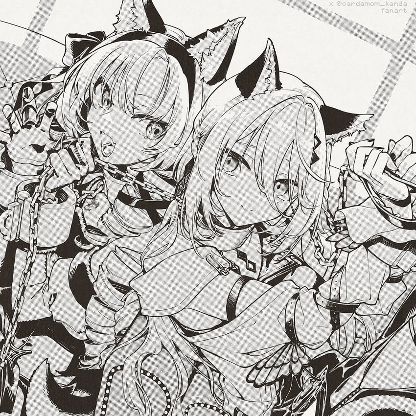 hyakumantenbara salome and sophia valentine (nijisanji) drawn by cardamom_kanda