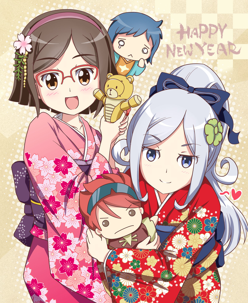 aila jyrkiainen, kousaka china, iori sei, reiji, and beargguy iii (gundam and 1 more) drawn by my1228