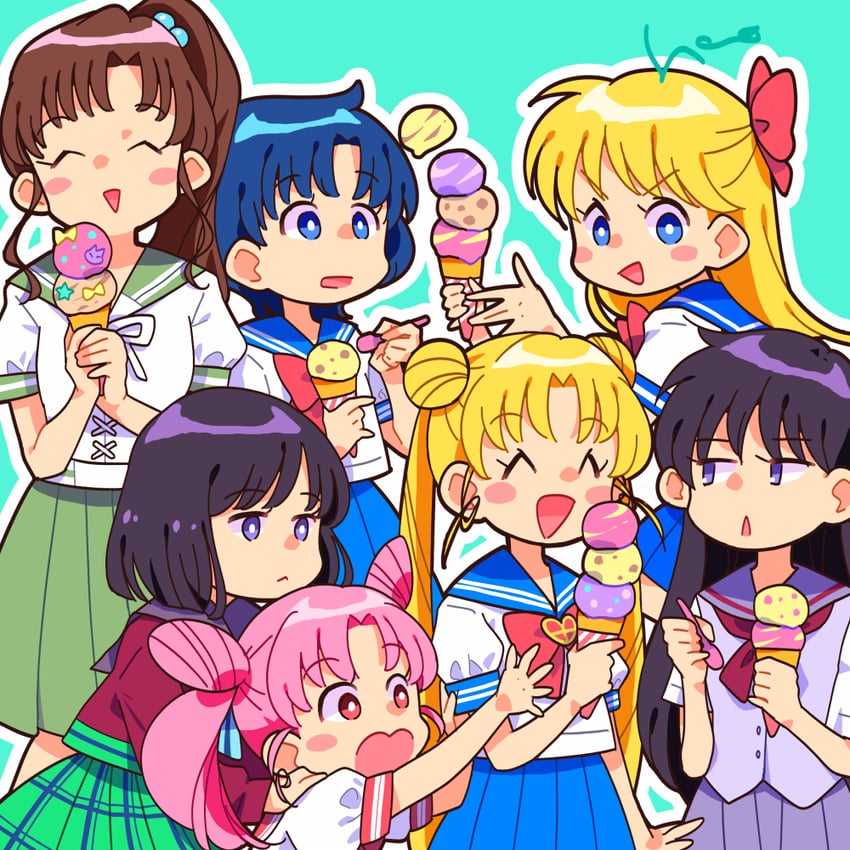 tsukino usagi, mizuno ami, aino minako, hino rei, kino makoto, and 2 more (bishoujo senshi sailor moon and 1 more) drawn by hao_(00hao00)