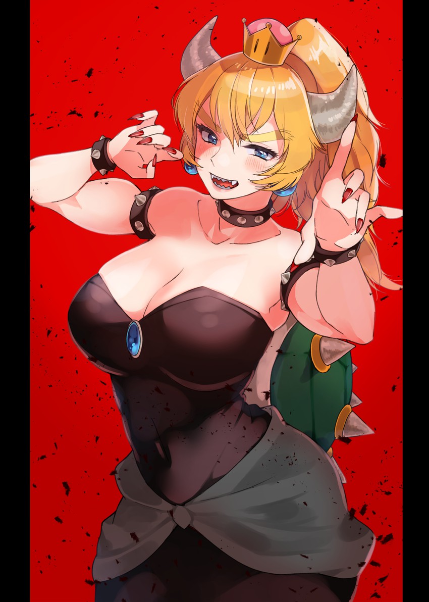 bowsette (mario and 1 more) drawn by kate_iwana