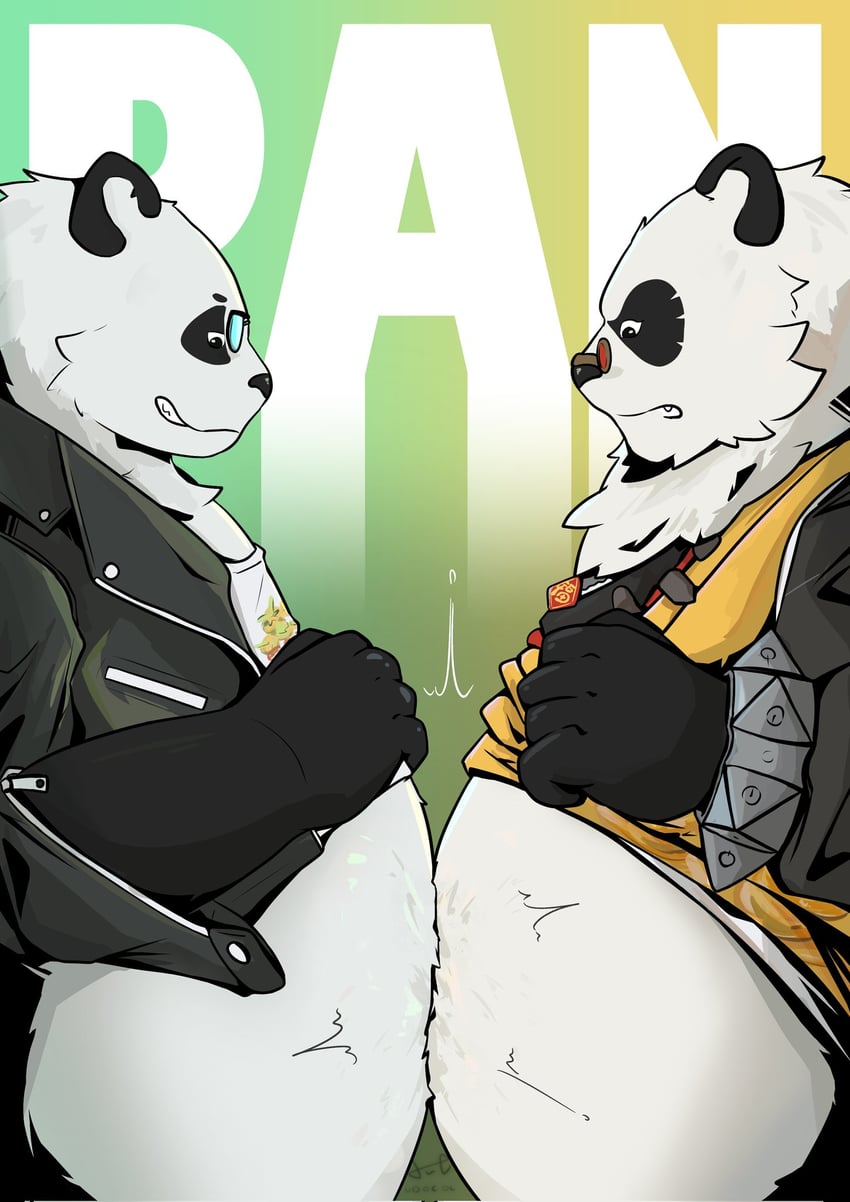 pan yinhu and da pan (arknights and 2 more) drawn by aant37