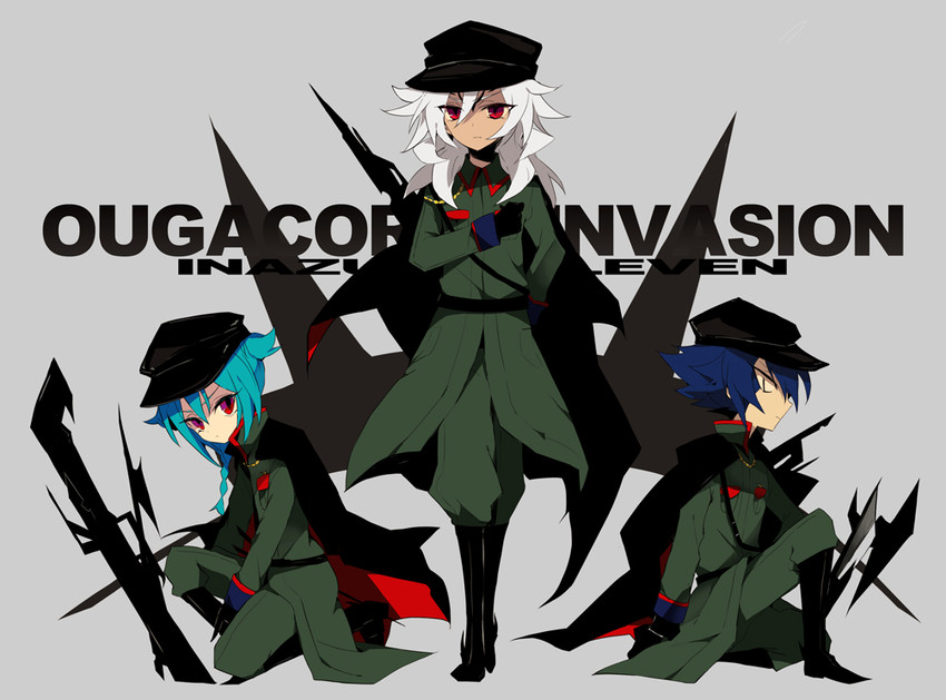 mistorene callus, baddap sleed, and eska bamel (inazuma eleven) drawn by amesawa_mokke
