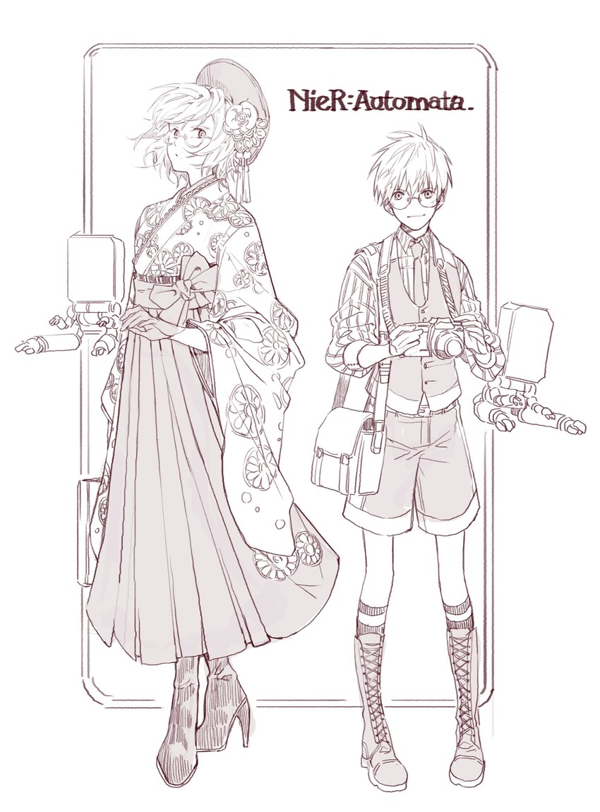2b, 9s, and pod (nier and 1 more) drawn by papajay_(jennygin2)