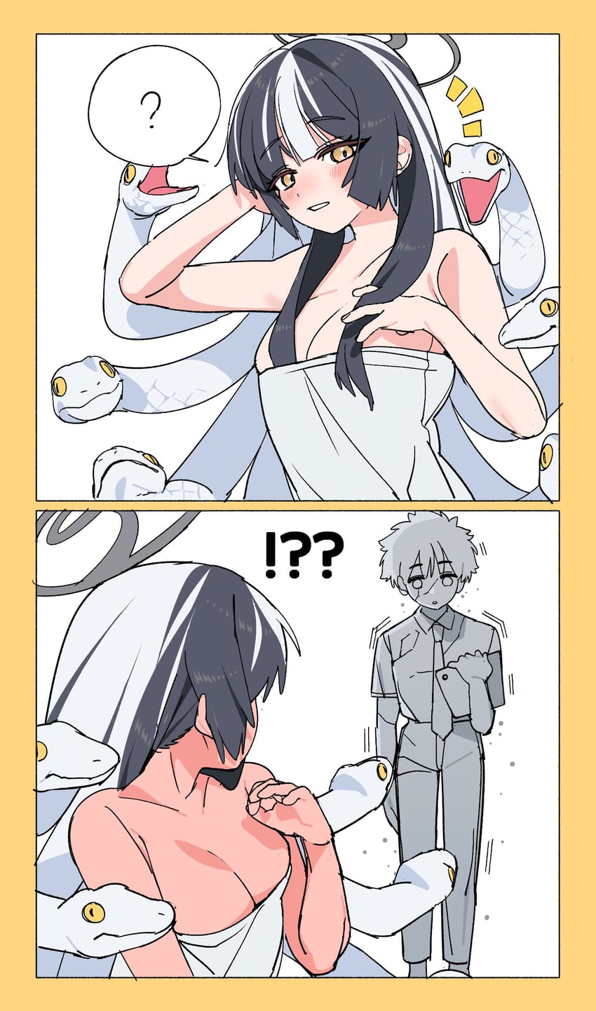 sensei and azami (blue archive) drawn by je_o_mo