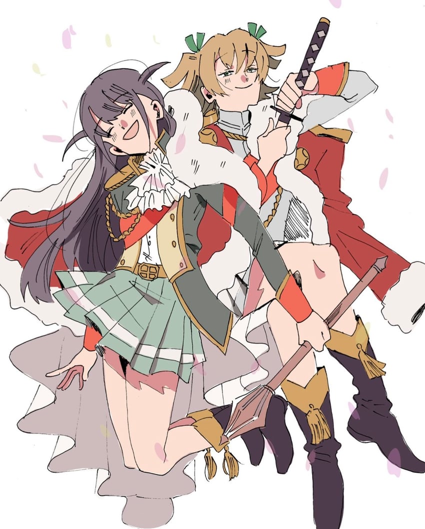 daiba nana and tsuyuzaki mahiru (shoujo kageki revue starlight) drawn by hgus1128