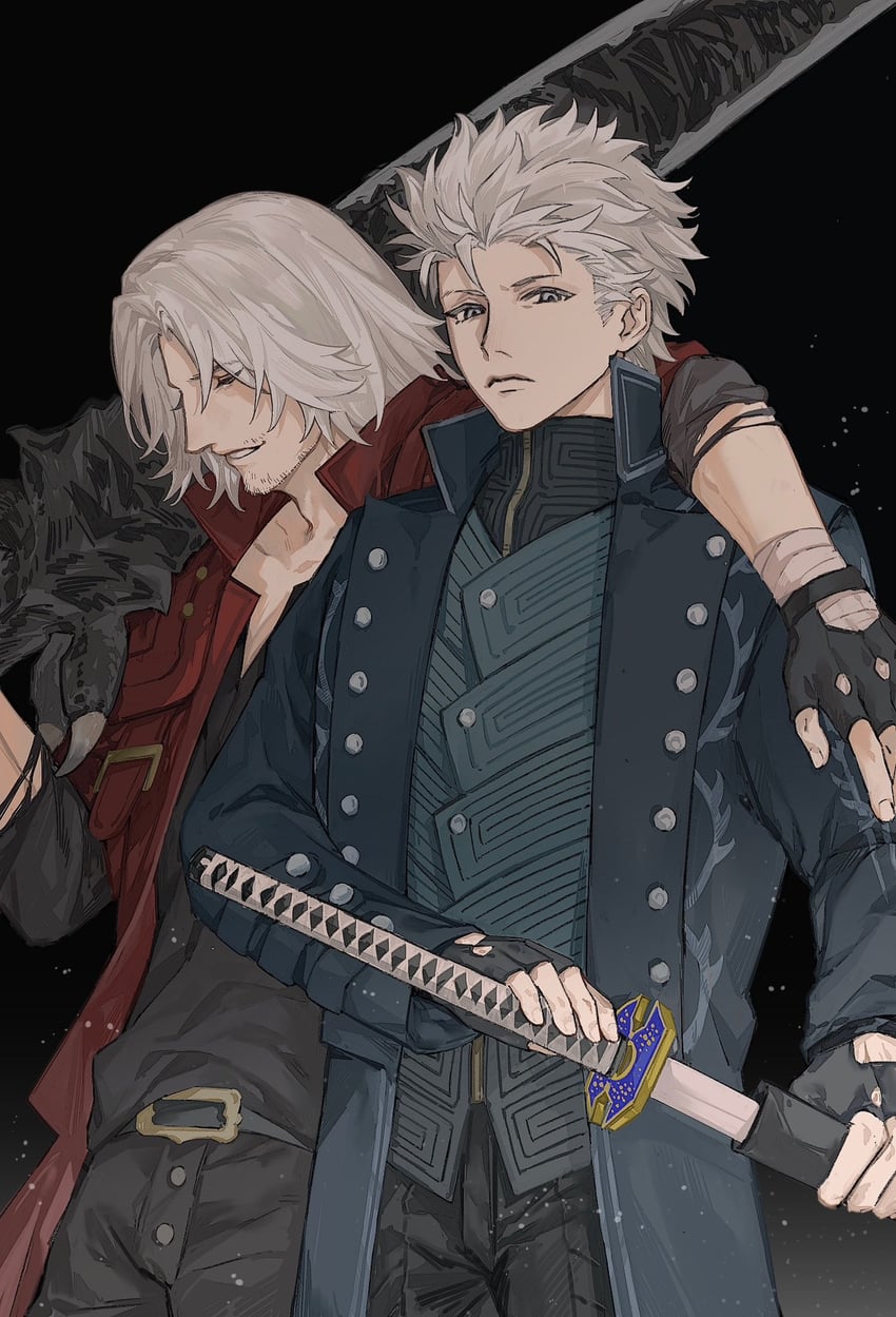 dante and vergil (devil may cry and 1 more) drawn by azakchuan