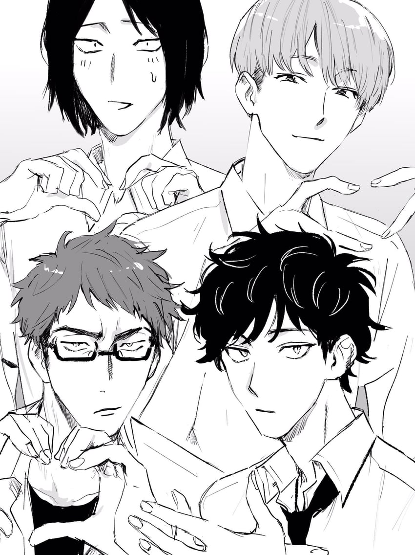 takami kouki, mizuo haruichi, taguchi ryuuya, and tohno gen (futsuu no keion-bu) drawn by orenisrnakazawa