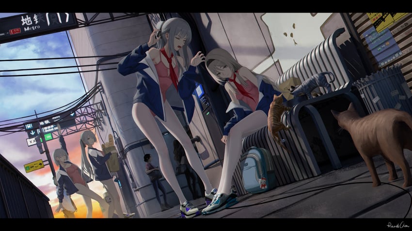 ak-12, an-94, rpk-16, and ak-15 (girls' frontline) drawn by roundschen